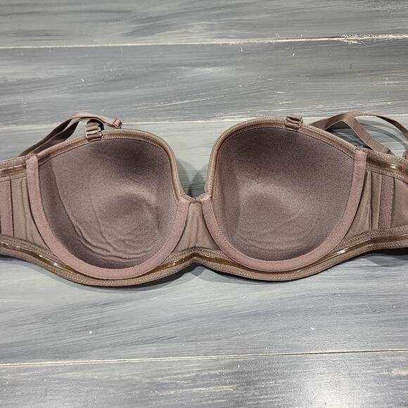 Wacoal Bra 36D Red Carpet Full Figure Underwire Strapless Bra 854119 Cocoa - Picture 6 of 8